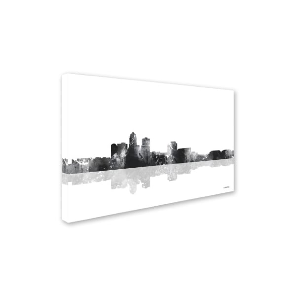 Marlene Watson 'Des Moines Iowa Skyline BG-1' Canvas Art,12x19